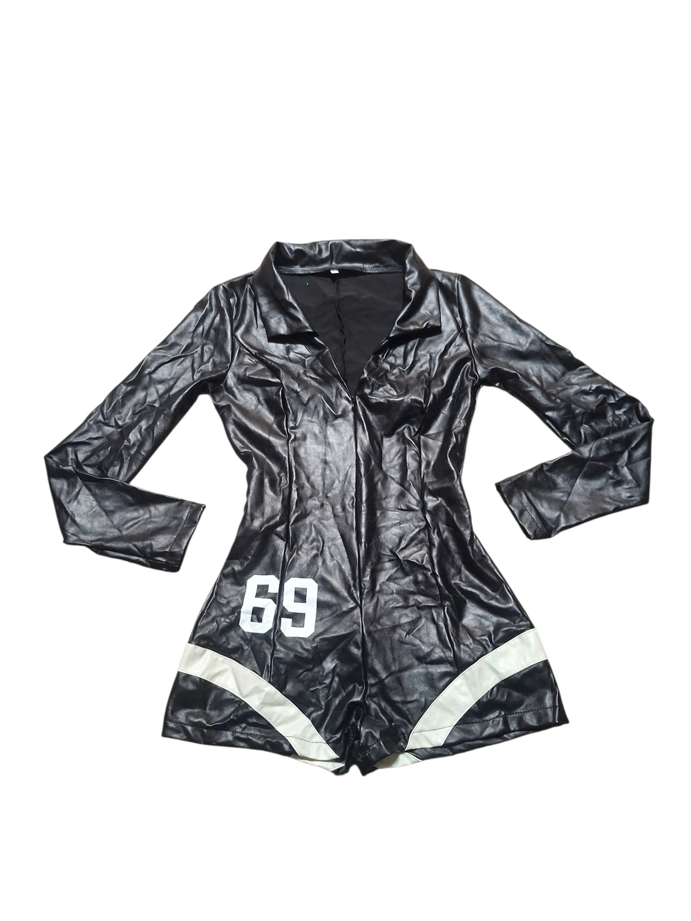 Womens Medium 69 Costume Or Lingerie Black Pleather